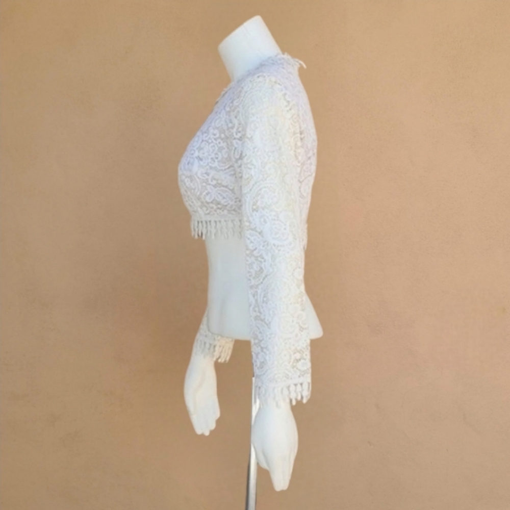 VTG JACKSON GRAVES Couture Lace Two Piece Set XS Wedding Bridal Maxi Skirt Suit - Picture 5 of 17